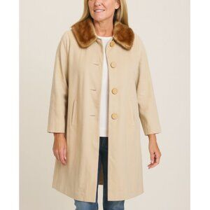 Vintage Cashmere and Fur Coat Size Medium VGUC